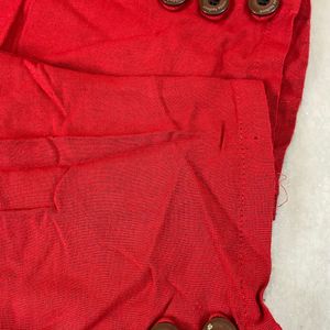 Red Girls Cotton Pant