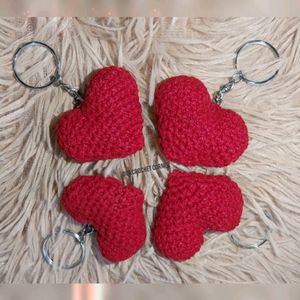 Crochet Heart Keychain