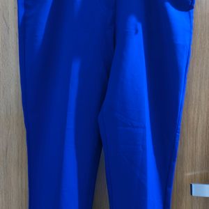 Bright Blue Straight Fit Pants