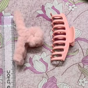 KOREAN PINK CLAW CLIPS AND HEADBAND COMBO