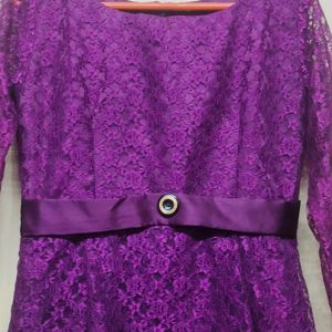 Purple Lace Formal Dress