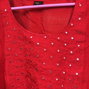 Short Red Kurti