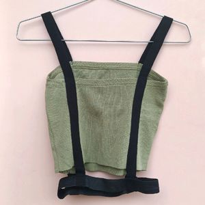 Korean ribbed sage green camisole top (UNUSED)