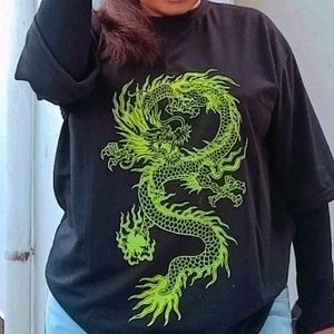 Dragon Print Women Tshirt