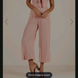 Pink Tie Up Jumpsuit