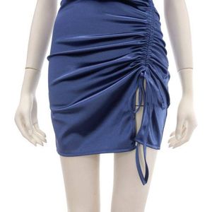 Blue Glossy Bodycon Dress