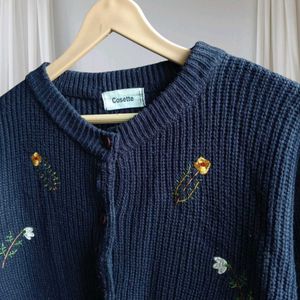 Navyblue Embroidered Cardigan