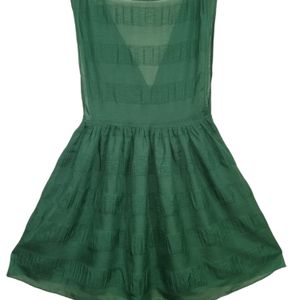 Green Deep Neck Dress