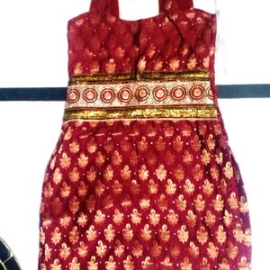 A Marron Colour Suit With Chunri