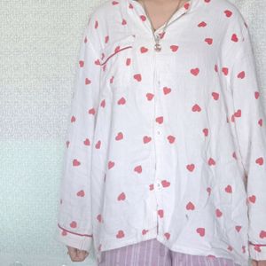 RED HEART BEIGE NIGHTSHIRT