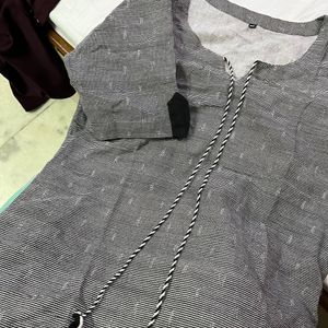 Black And White Short Kurti