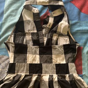 black & white anime checkered cosplay halter dress