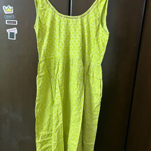 Lime Green Sleeveless Dress Women