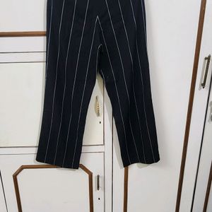 Classy In Stripes Black Trousers