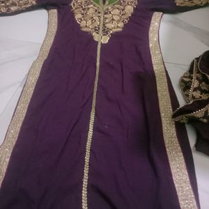 Afgani Kurta  Golden Salbar  Duptta Sat Suit