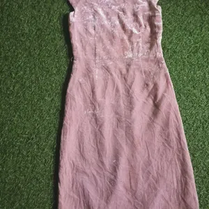 Korean Pink Velvet Dress