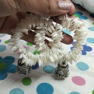 Pearl White Moti Jhumka