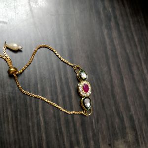 New Kundan Bracelet with Chain