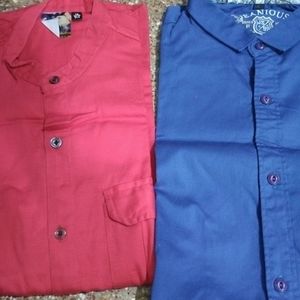2 Shirts Red And Blue Very Nice Condition