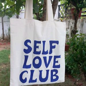 New Self Love Club Quote Tote Bag