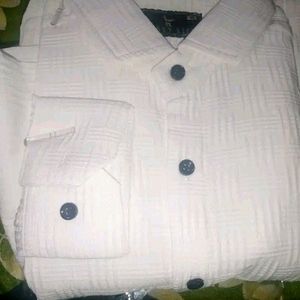 White Popcorn Shirt For Party Wear