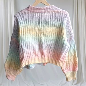 Pastel Rainbow Cropped Sweater