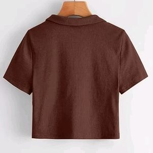 Aesthetic Crop Polo T-Shirt