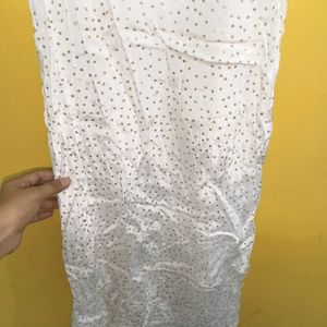 Golden N White Kurti