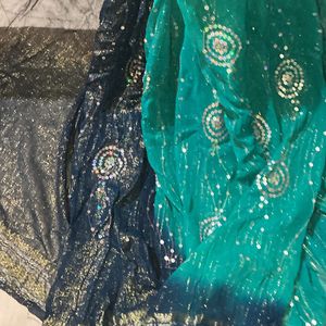 Blue diamond saree