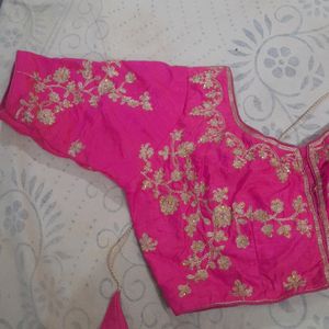 Rose Pink Colour Stitched Blouse