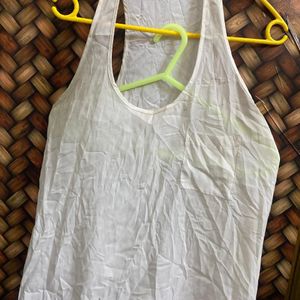 White Sleevless Sando Type Top