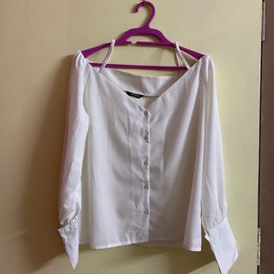 White Off Shoulders Top - XL Size