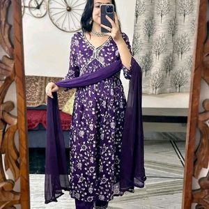 New Purple Kurta Set