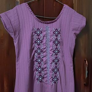 Pink Poly Georgette Kurta