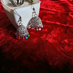 Oxidised Multicolored Jhumka