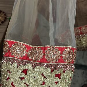 PLong Gown With Combination Red Lower And Dupatta