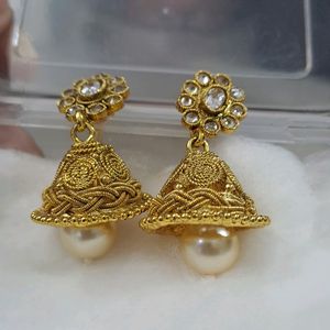 A Pair Of Golden Jhumkas