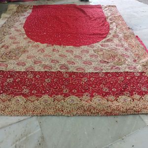 Wonderful Red And Golden Saree