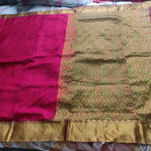 Maroon And Green With Blue Patli Pallu