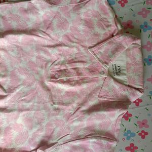 Pink Shirt Crop Top