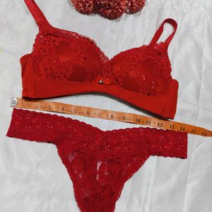 Sexy  ♥️ Red Bra Penty Set For Bride