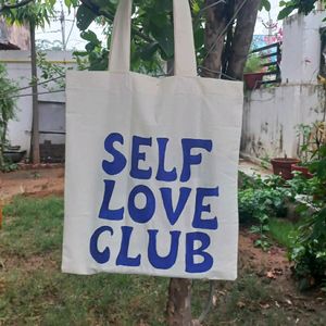 New Self Love Club Quote Tote Bag