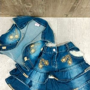 All New Denim Jacket And Skirt For Baby Girl