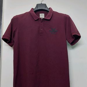 WROGN MAROON SOLID POLO TSHIRT