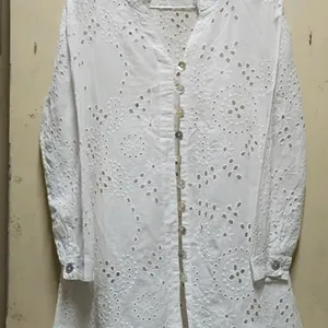 White Flawless Shiffli Top Front Open