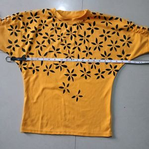 Yellow Top With Black Print