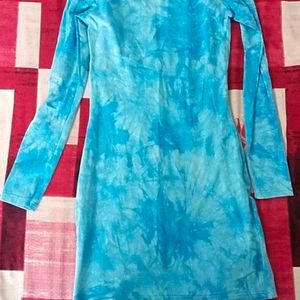 Dye Wash Blue Dress