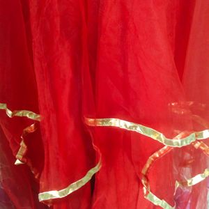 Red Flayered Gown