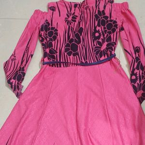 Price Drop! White And Pink Colour Combo Frock