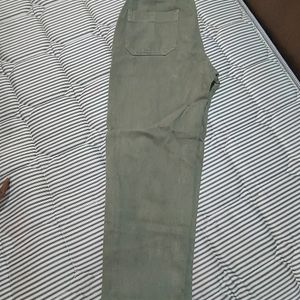 Olive Green High Waist Wide Leg Denims